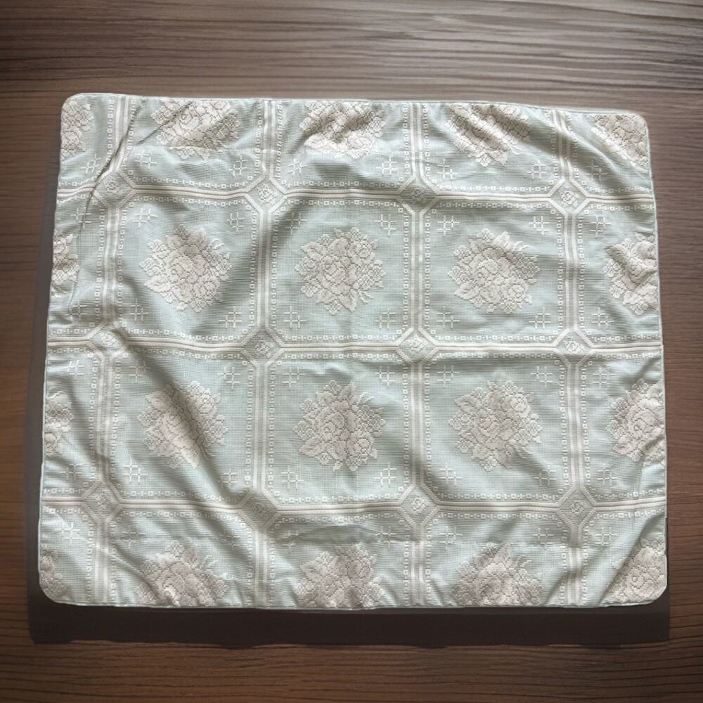 Vintage Louis Nichole Pillow Sham Mint Green Ivory Lace Romantic Cottagecore - Picture 2 of 6